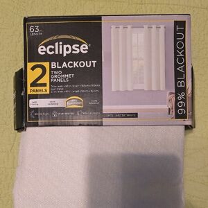 Eclipse Arctic White Blackout Curtains 63" Inches Length
